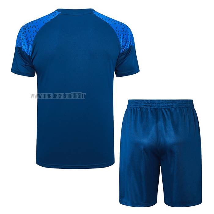 Tuta da Track del Olympique Marsiglia Manga Corta 2023-2024 Blu - Pantalon Corto